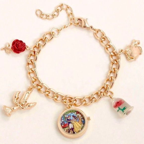 Beauty and the Beast Watch Charm Bracelet - Picture 1 of 6